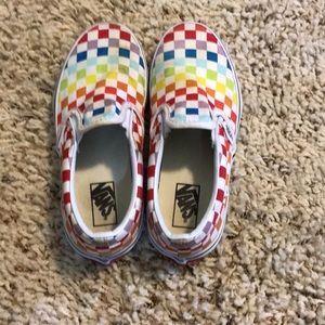 Rainbow checkered vans